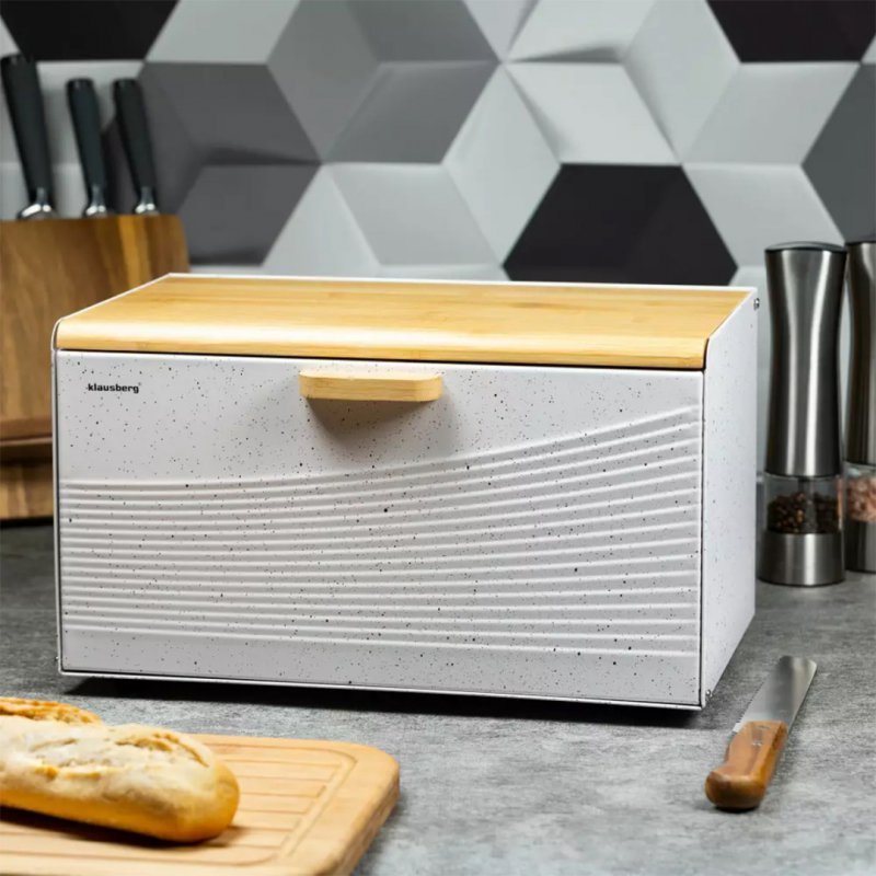 Klausberg KB-7466 Portapane bifacciale in acciaio e legno