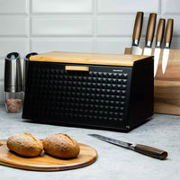 Klausberg KB-7467 Portapane bifacciale in acciaio e legno