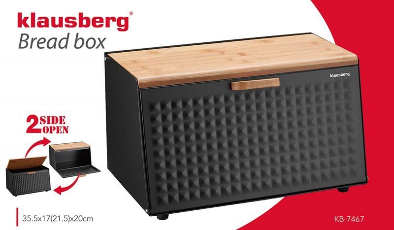 Klausberg KB-7467 Portapane bifacciale in acciaio e legno