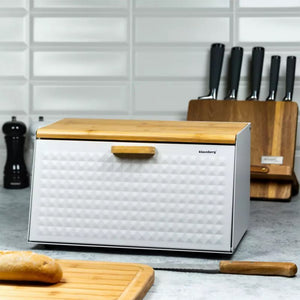 Klausberg KB-7468 Portapane bifacciale in acciaio e legno