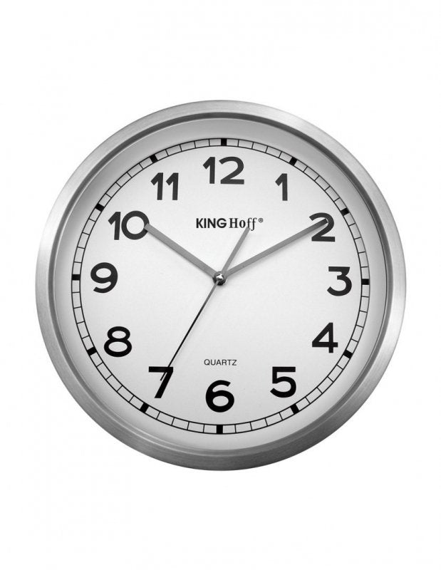 Kinghoff KH-5026 Orologio da parete moderno silenzioso in acciaio inossidabile 34 cm