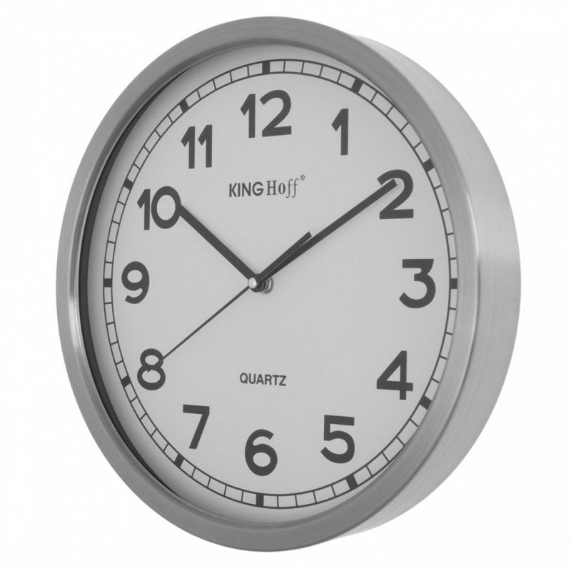Kinghoff KH-5026 Orologio da parete moderno silenzioso in acciaio inossidabile 34 cm