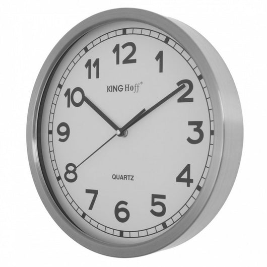 Kinghoff KH-5026 Orologio da parete moderno silenzioso in acciaio inossidabile 34 cm