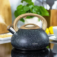 Klausberg KB-7282 Bollitore con fischietto da 2,7 l con finitura in legno di granito