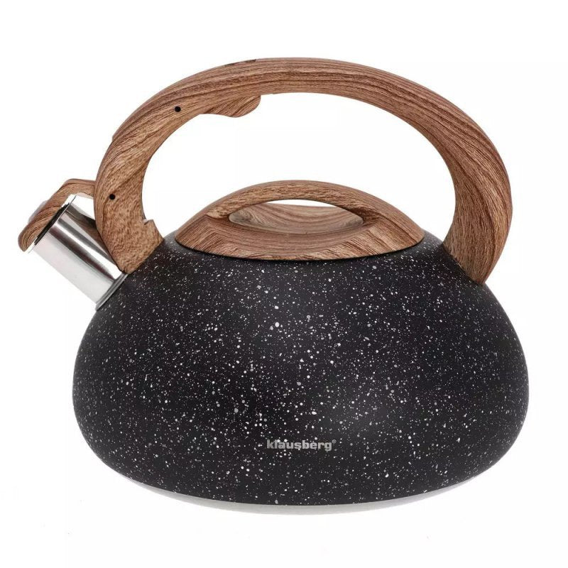 Klausberg KB-7282 Bollitore con fischietto da 2,7 l con finitura in legno di granito
