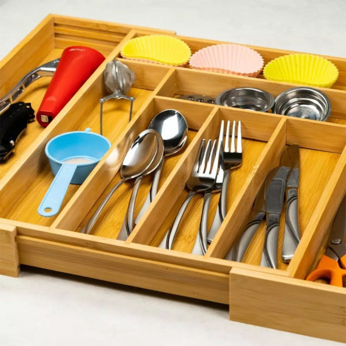 Kinghoff KH-1501 Organizer per cassetti in bambù per utensili da cucina