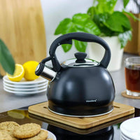 Klausberg KB-7428 Bollitore a fischio in acciaio inossidabile nero opaco da 2 litri