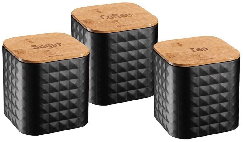 Klausberg KB-7482 Set portapane in acciaio con tagliere in bambù