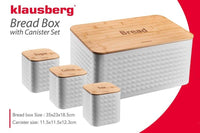 Klausberg KB-7483 Set portapane in acciaio con tagliere in bambù