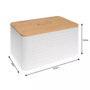 Klausberg KB-7483 Set portapane in acciaio con tagliere in bambù