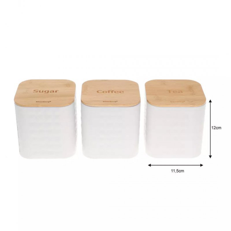 Klausberg KB-7485 Set di contenitori da cucina con coperchio in bambù