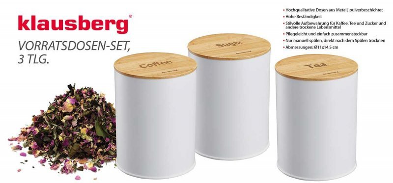 Klausberg KB-7491 Set di contenitori da cucina ermetici con coperchi in bambù