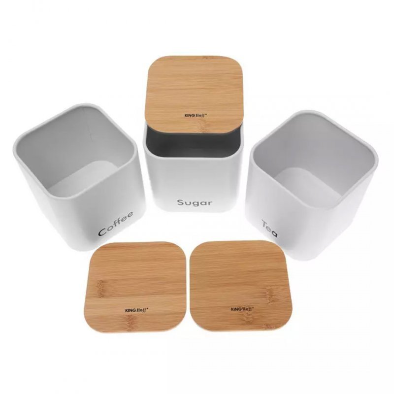 Set di contenitori da cucina Kinghoff KH-1526 con coperchi in bambù per una conservazione ermetica