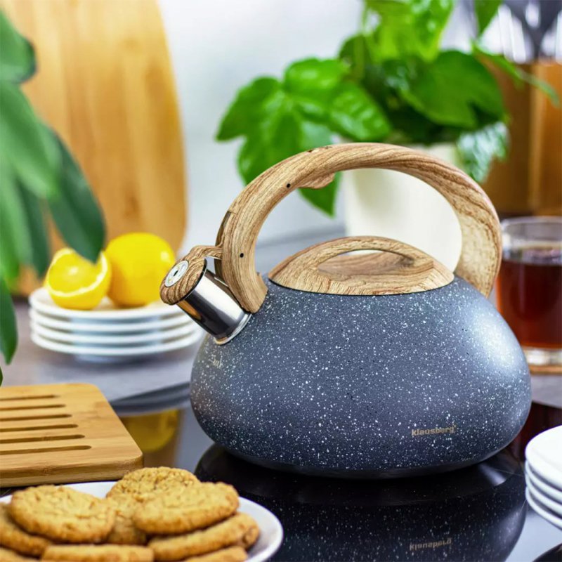 Bollitore a fischio Klausberg KB-7250 con finitura in legno di granito da 2,7 l