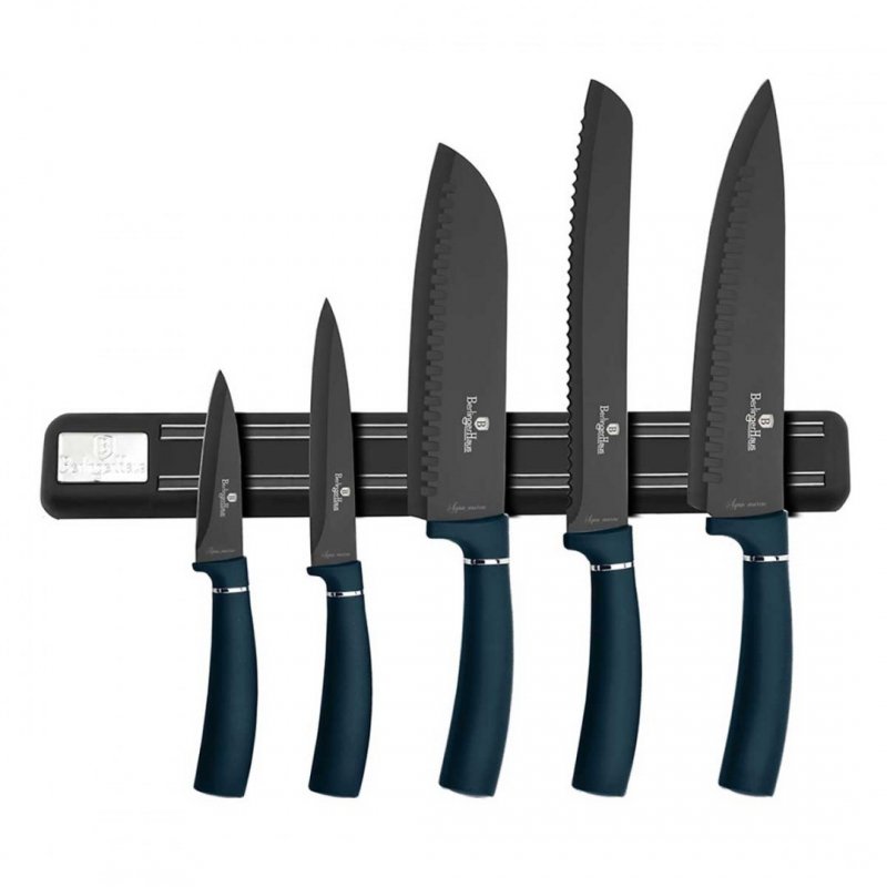 Berlinger haus BH-2537 Set di coltelli da cucina color acquamarina con striscia magnetica