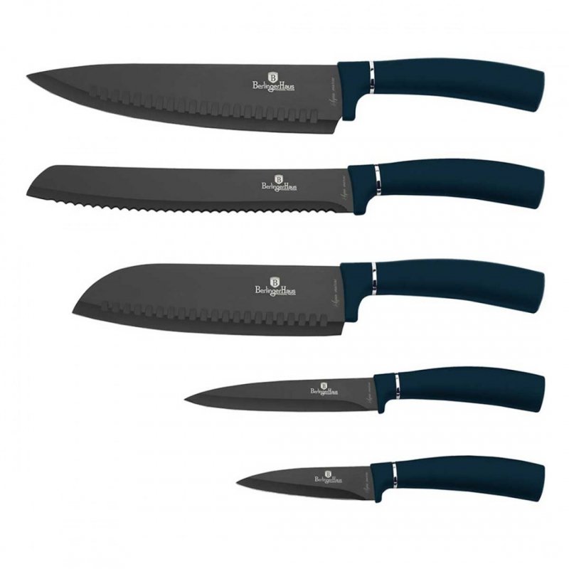 Berlinger haus BH-2537 Set di coltelli da cucina color acquamarina con striscia magnetica