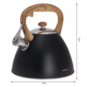 Klausberg KB-7262 Bollitore in acciaio inox con fischio da 3 litri per tutti i fornelli