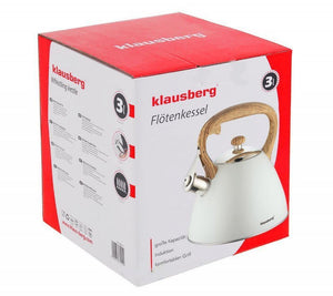 Klausberg KB-7264 Bollitore a fischio in acciaio inossidabile da 3 litri per tutti i fornelli