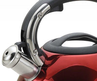 Bollitore a fischio in acciaio inossidabile rosso Kinghoff KH-1212 da 3,4 l