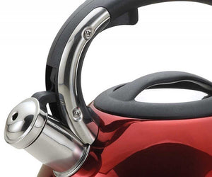 Bollitore a fischio in acciaio inossidabile rosso Kinghoff KH-1212 da 3,4 l