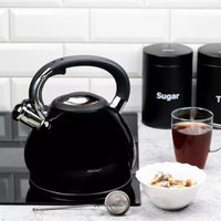 Bollitore a fischio in acciaio inossidabile nero Kinghoff KH-1221 da 3,4 l