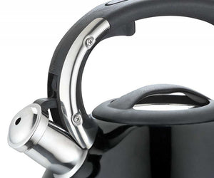 Bollitore a fischio in acciaio inossidabile nero Kinghoff KH-1221 da 3,4 l