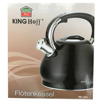 Bollitore a fischio in acciaio inossidabile nero Kinghoff KH-1221 da 3,4 l