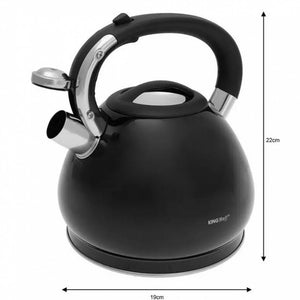 Bollitore a fischio in acciaio inossidabile nero Kinghoff KH-1221 da 3,4 l