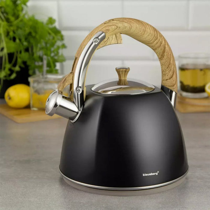 Klausberg KB-7498 Bollitore con fischio da 3 litri - Acciaio inossidabile di alta qualità