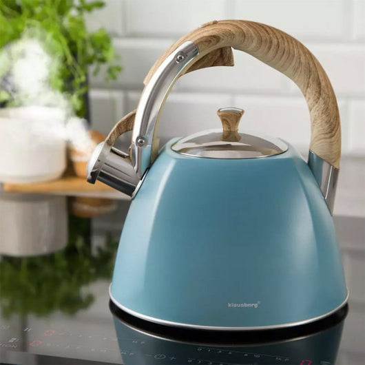 Klausberg KB-7499 Bollitore con fischio turchese da 3 litri per tutti i fornelli