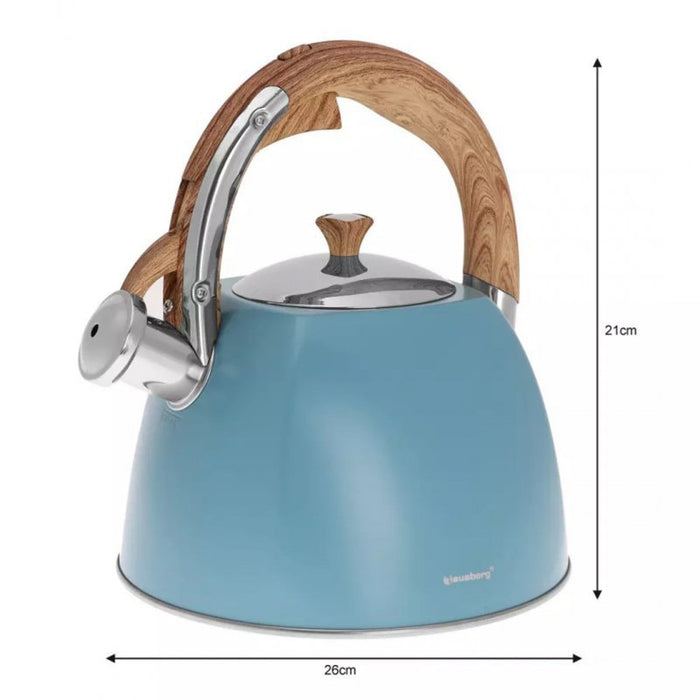 Klausberg KB-7499 Bollitore con fischio turchese da 3 litri per tutti i fornelli