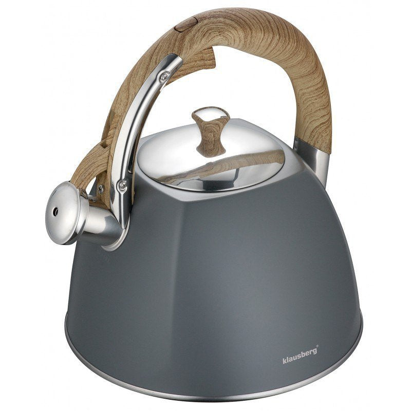 Klausberg KB-7501 Bollitore in acciaio inox con fischio da 3 litri per tutti i fornelli