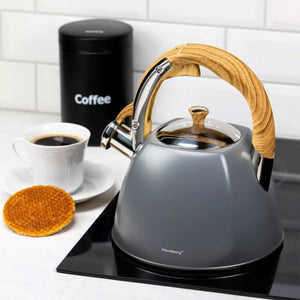 Klausberg KB-7501 Bollitore in acciaio inox con fischio da 3 litri per tutti i fornelli