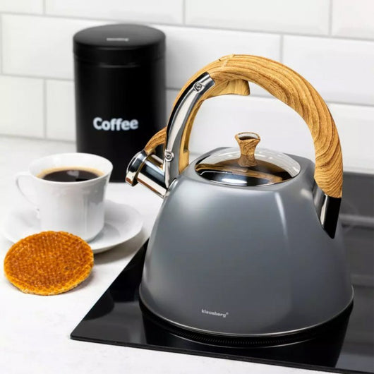 Klausberg KB-7501 Bollitore in acciaio inox con fischio da 3 litri per tutti i fornelli