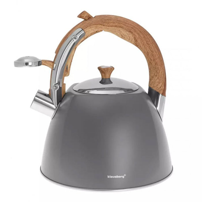 Klausberg KB-7501 Bollitore in acciaio inox con fischio da 3 litri per tutti i fornelli