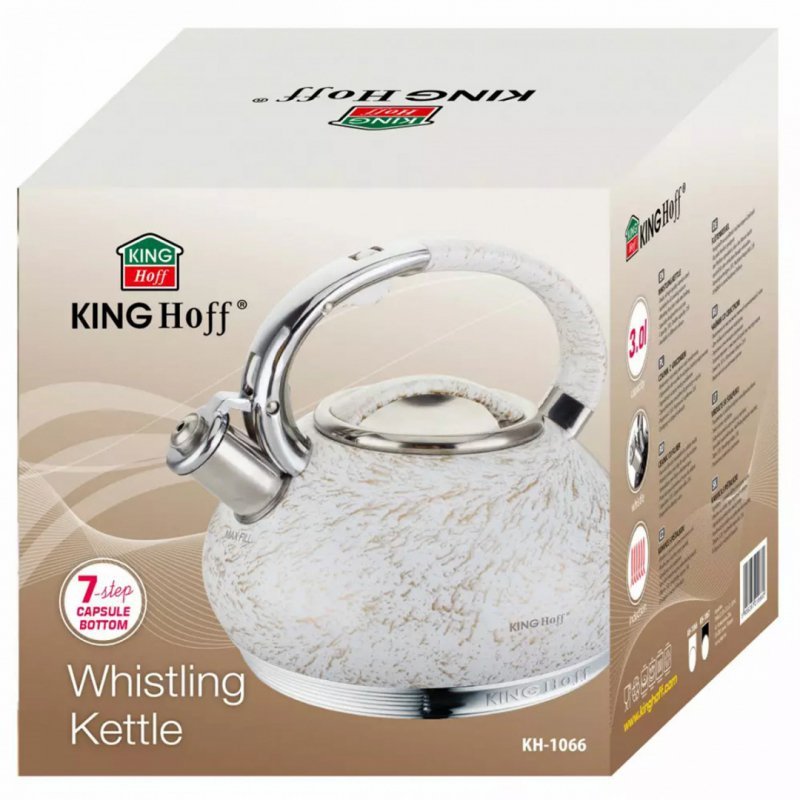 Bollitore a fischio in acciaio inossidabile Kinghoff KH-1066 da 3,0 l