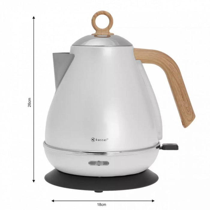 Bollitore elettrico Kassel 93233 da 1,7 l con termometro e corpo in acciaio inossidabile