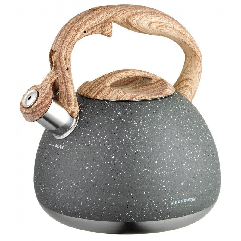 Klausberg KB-7509 Bollitore con fischietto, teiera in acciaio inossidabile da 2,8 l