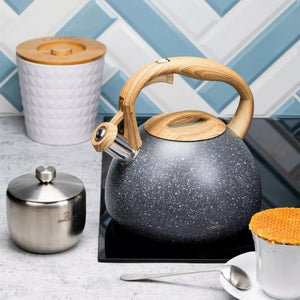 Klausberg KB-7509 Bollitore con fischietto, teiera in acciaio inossidabile da 2,8 l