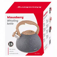 Klausberg KB-7509 Bollitore con fischietto, teiera in acciaio inossidabile da 2,8 l