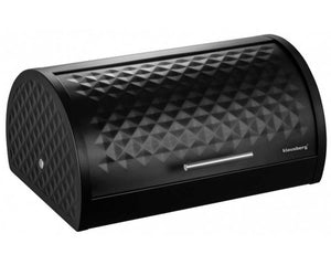 Klausberg KB-7540 Moderno portapane in metallo nero con coperchio a diamante