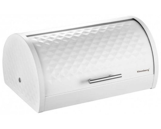 Klausberg KB-7541 Moderno portapane in metallo bianco con coperchio a diamante