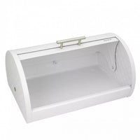 Klausberg KB-7541 Moderno portapane in metallo bianco con coperchio a diamante