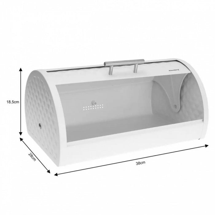 Klausberg KB-7541 Moderno portapane in metallo bianco con coperchio a diamante
