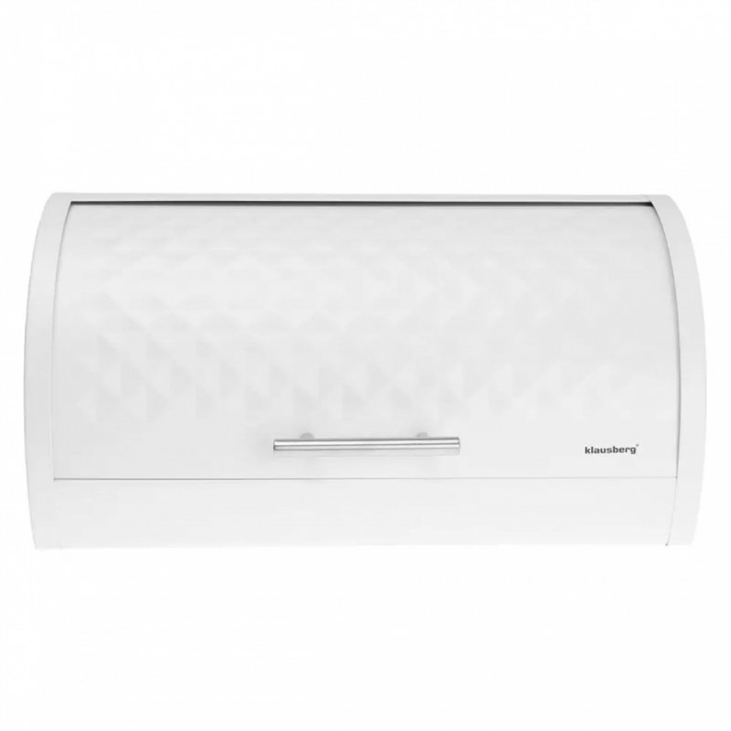 Klausberg KB-7541 Moderno portapane in metallo bianco con coperchio a diamante