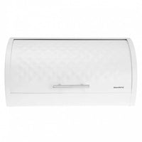 Klausberg KB-7541 Moderno portapane in metallo bianco con coperchio a diamante