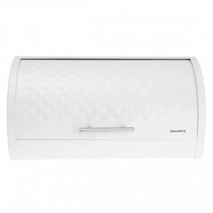Klausberg KB-7541 Moderno portapane in metallo bianco con coperchio a diamante