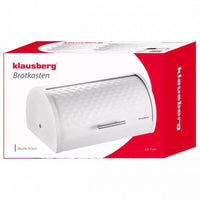 Klausberg KB-7541 Moderno portapane in metallo bianco con coperchio a diamante