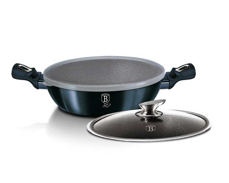 Berlinger haus BH-6794 Pentola in granito 28 cm con coperchio in vetro - Acquamarina
