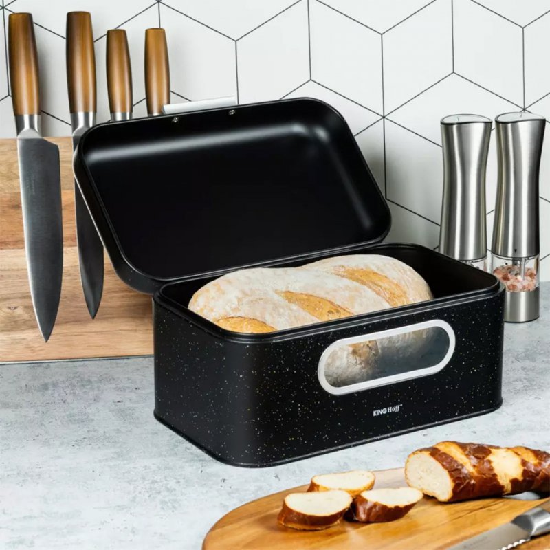 Kinghoff KH-1078 Elegante scatola per il pane in marmo nero